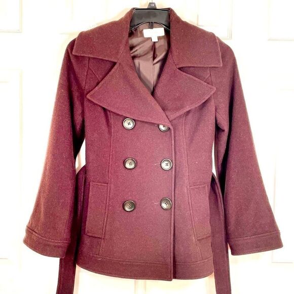 BLACK BELTED DOUBLE BREASTED CAR COAT by MERONA S - Picture 1 of 6